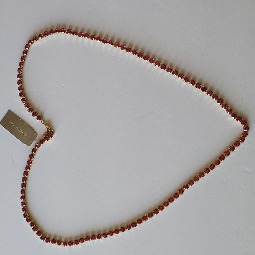 Nordstrom pink rhinestone necklace